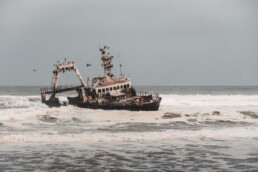The famous shipwreck on Skeleton Coast, Namibia.