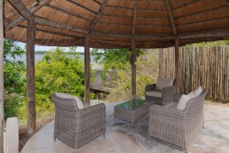 Private lounge with a view to Zambezi River in Royal Zambezi Lodge.